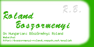 roland boszormenyi business card